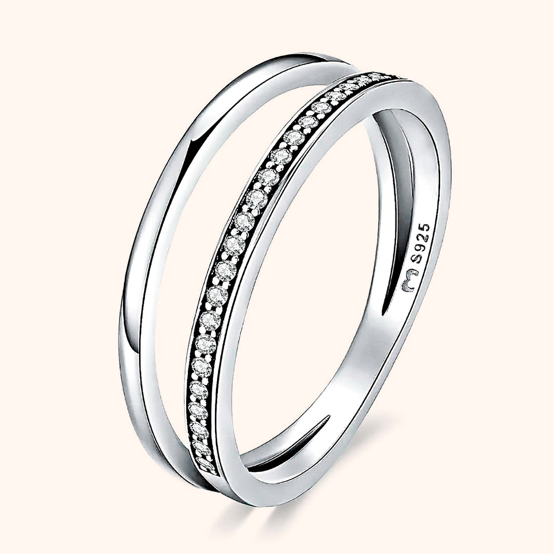 Sienna Double Zirconia Ring-Silver-5-State of Style