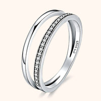 Sienna Double Zirconia Ring-Silver-5-State of Style