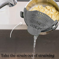 Silicone Clip-On Strainer – Heat-Resistant Colander for Pasta & Vegetables-Grey-State of Style