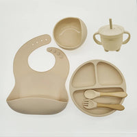 Silicone Feeding Set for Babies - TinyBites-Beige-State of Style