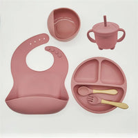 Silicone Feeding Set for Babies - TinyBites-Dark Pink-State of Style