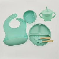 Silicone Feeding Set for Babies - TinyBites-Mint Green-State of Style