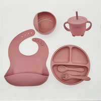 Silicone Feeding Set for Babies - TinyBites-Pink-State of Style