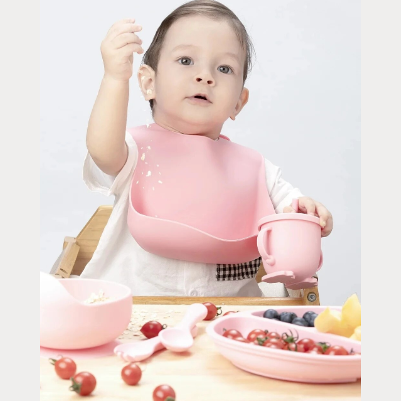 Silicone Feeding Set for Babies - TinyBites-Pink-State of Style