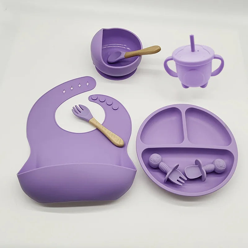Silicone Feeding Set for Babies - TinyBites-Pink-State of Style