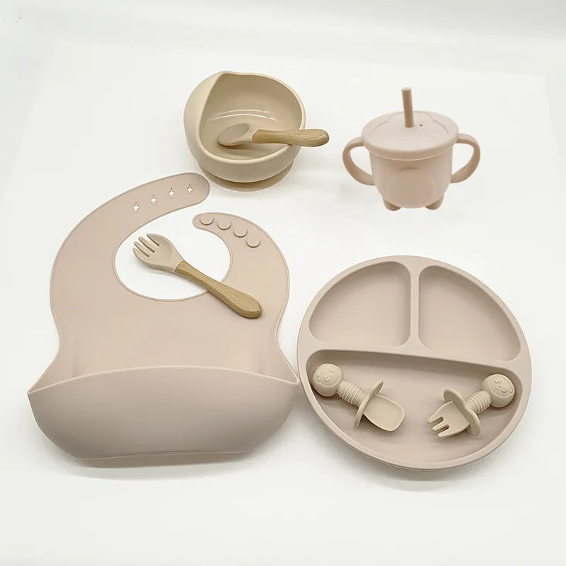 Silicone Feeding Set for Babies - TinyBites-Pink-State of Style