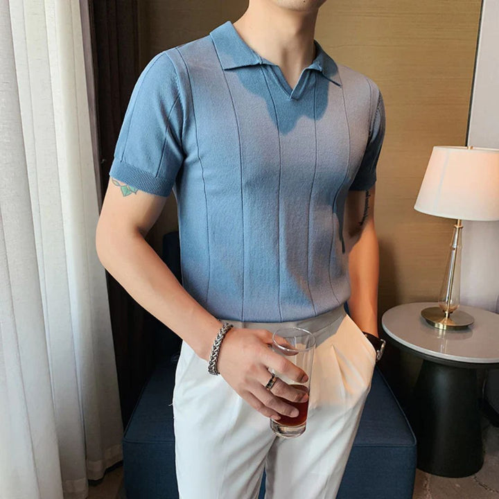 Silk Blend Polo Shirt | Smooth & Stylish-Sky Blue-S-State of Style