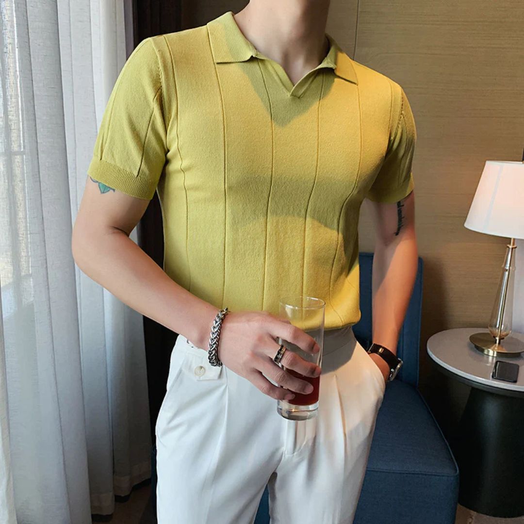 Silk Blend Polo Shirt | Smooth & Stylish-Yellow-S-State of Style