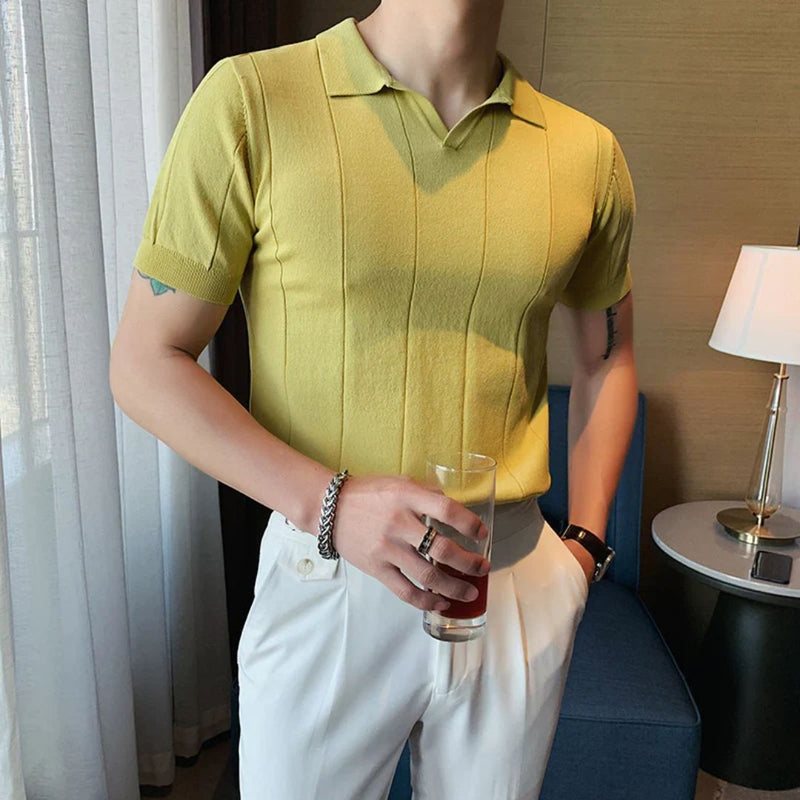 Silk Blend Polo Shirt | Smooth & Stylish-Yellow-S-State of Style