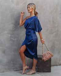 Silk Evening Dress - Seraphina-Blue-XS-State of Style
