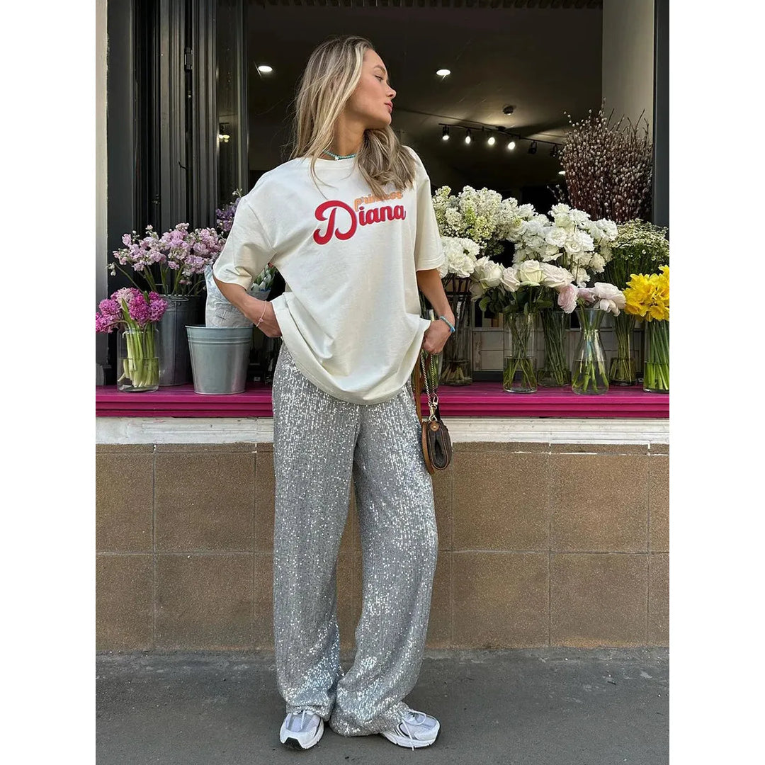 Silky Sequin Pants - Luna-Gold-36-State of Style