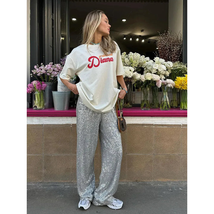 Silky Sequin Pants - Luna-Gold-36-State of Style