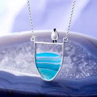 Silver Agate Pendant Necklace | Elegant Women's Jewellery-State of Style