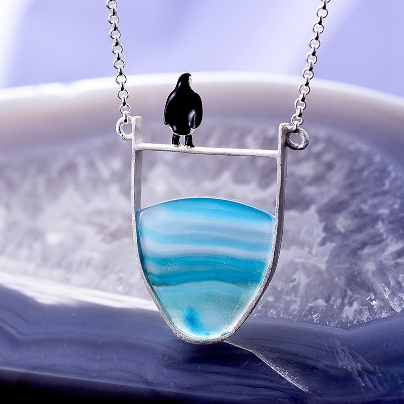 Silver Agate Pendant Necklace | Elegant Women's Jewellery-State of Style