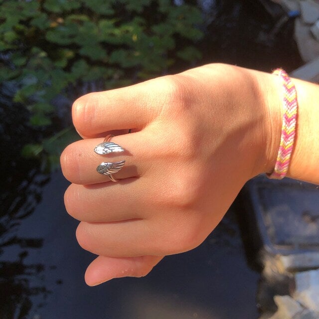 Silver Angel Wing Ring | Elegant Statement Jewellery-State of Style