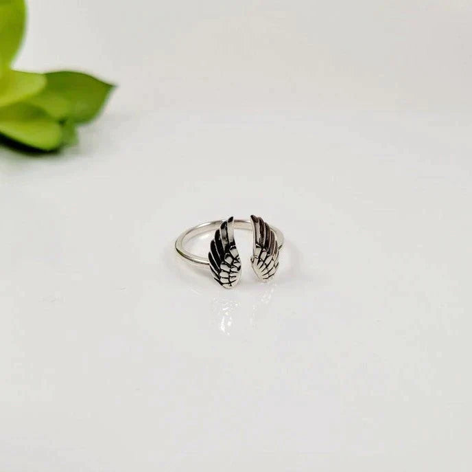 Silver Angel Wing Ring | Elegant Statement Jewellery-State of Style
