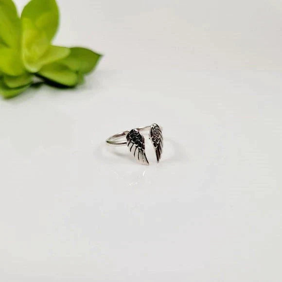 Silver Angel Wing Ring | Elegant Statement Jewellery-State of Style