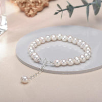 Silver Bracelet with Freshwater Pearls | Timeless Charm Collection-State of Style