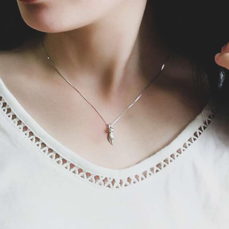Silver Cat Pendant Necklace | 925 Sterling Silver Necklace-State of Style
