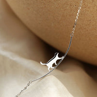Silver Climbing Cat Necklace - Felina-State of Style