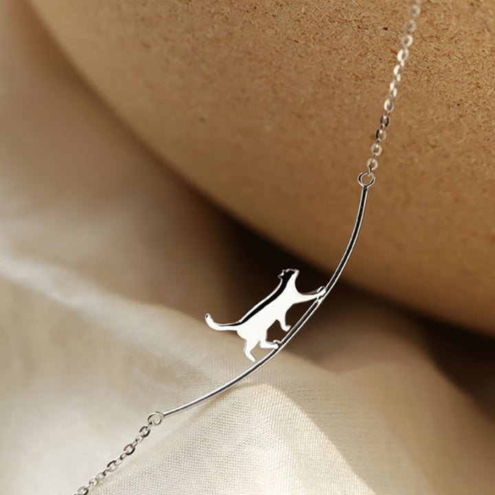 Silver Climbing Cat Necklace - Felina-State of Style