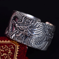 Silver Dragon Sutra Ring | Unique Statement Jewellery-State of Style