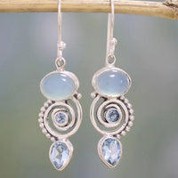 Silver Earrings with Moonstone - Aurorae-State of Style