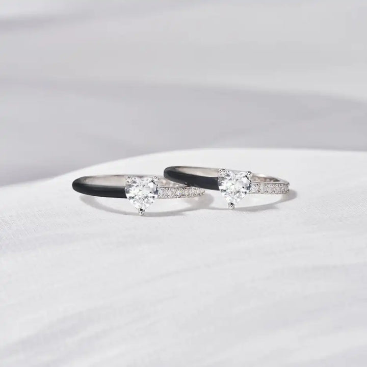 Silver Enamel Ring | Choose Peace Design-Black-State of Style