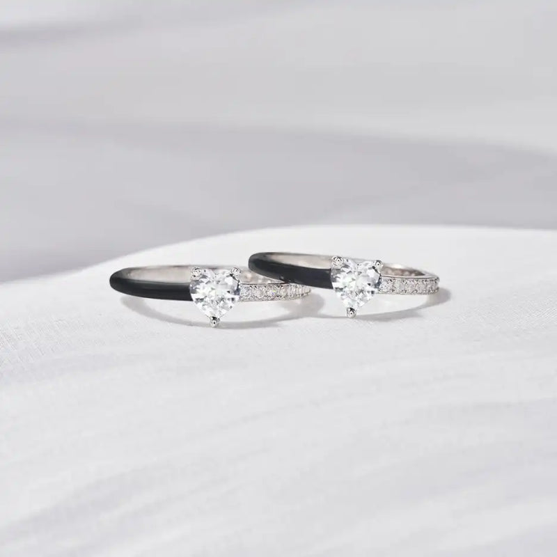 Silver Enamel Ring | Choose Peace Design-Black-State of Style