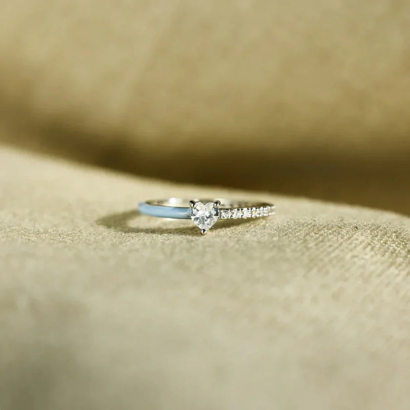 Silver Enamel Ring | Choose Peace Design-Blue-State of Style