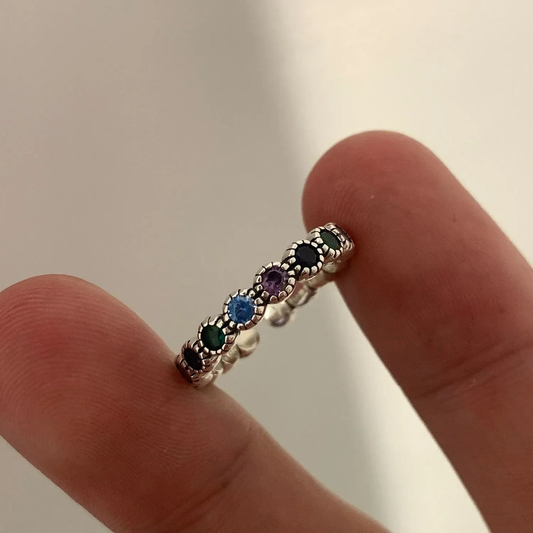 Silver Flower Stone Ring | Elegant Floral Design-State of Style