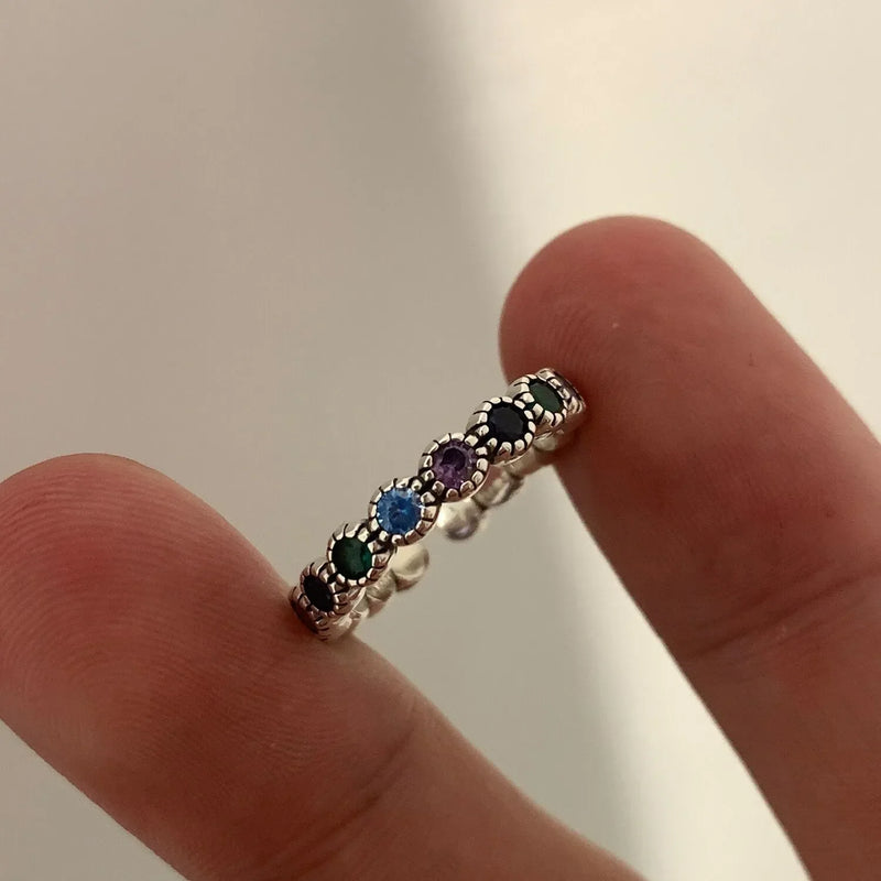 Silver Flower Stone Ring | Elegant Floral Design-State of Style