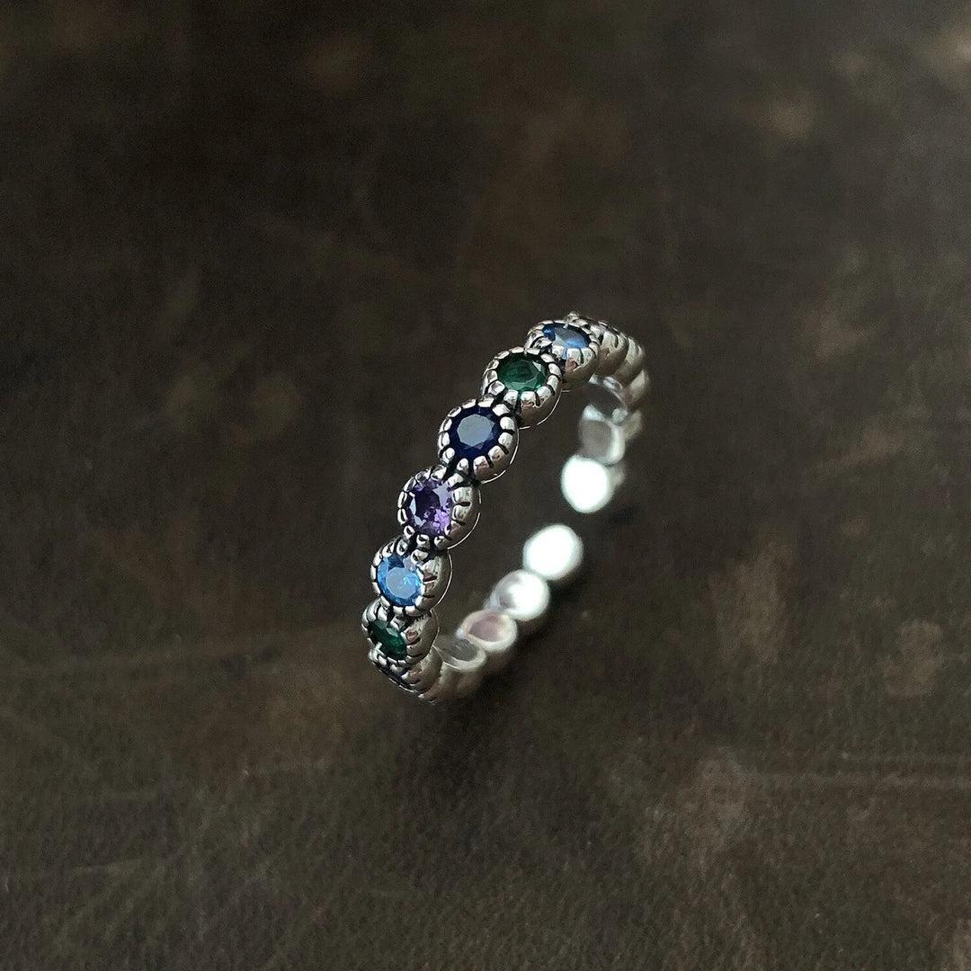 Silver Flower Stone Ring | Elegant Floral Design-State of Style