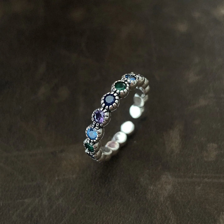 Silver Flower Stone Ring | Elegant Floral Design-State of Style