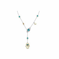 Silver Hamsa Crystal Necklace - Nayomi-State of Style