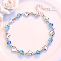 Silver Heart-Shaped Bracelet - Eloria-Blue-State of Style