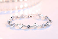 Silver Heart-Shaped Bracelet - Eloria-Pink-State of Style