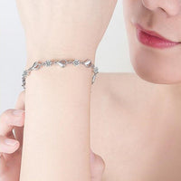 Silver Heart-Shaped Bracelet - Eloria-Pink-State of Style