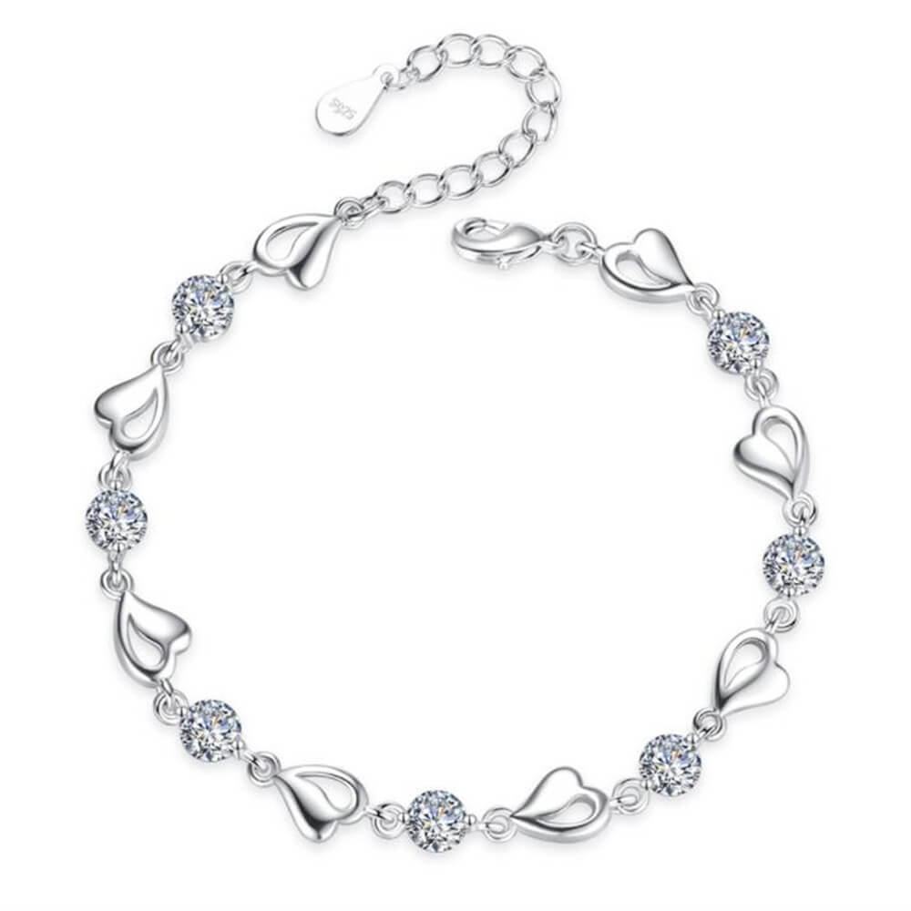 Silver Heart-Shaped Bracelet - Eloria-White-State of Style