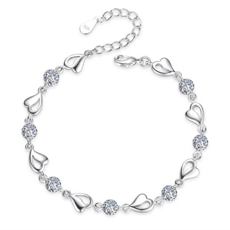 Silver Heart-Shaped Bracelet - Eloria-White-State of Style