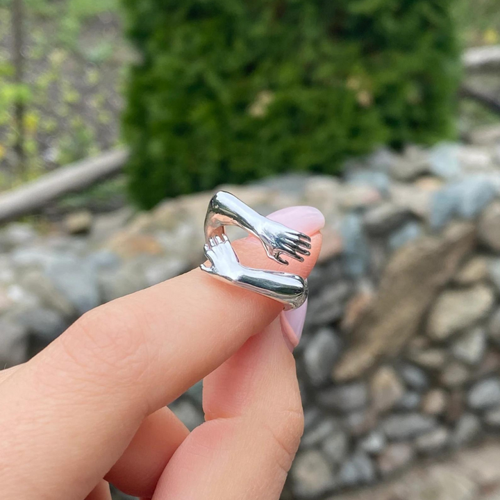Silver Hug Ring | Elegant Hug Design-State of Style