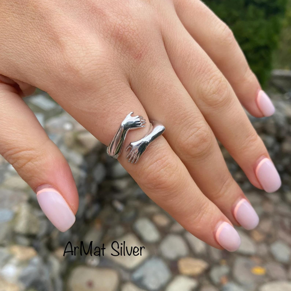 Silver Hug Ring | Elegant Hug Design-State of Style