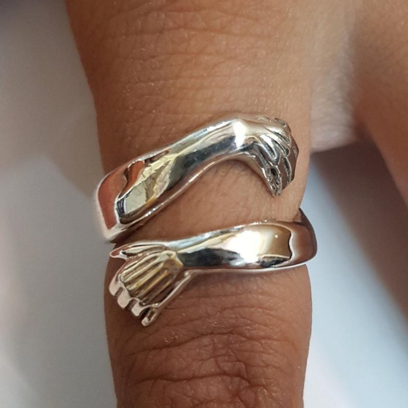 Silver Hug Ring | Elegant Hug Design-State of Style