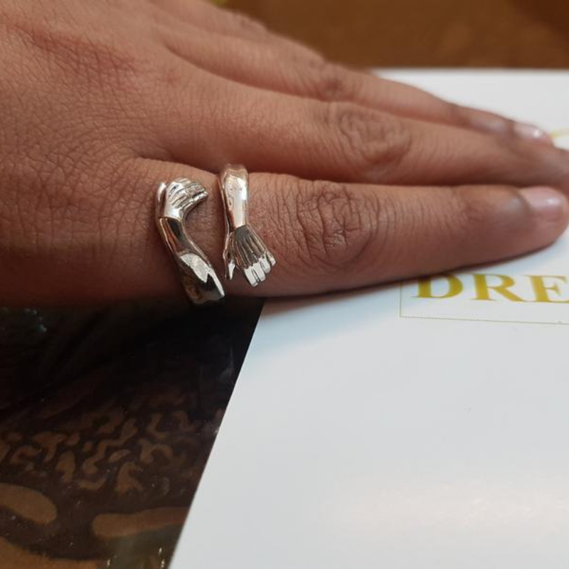 Silver Hug Ring | Elegant Hug Design-State of Style