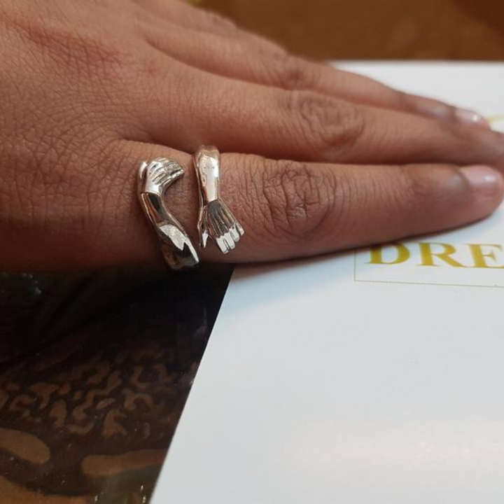 Silver Hug Ring | Elegant Hug Design-State of Style