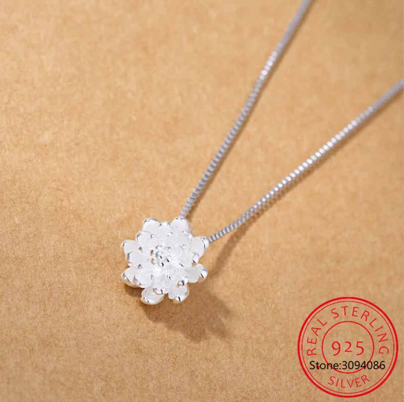 Silver Lotus Flower Pendant Necklace-State of Style