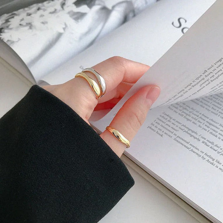 Silver Minimalist Wave Ring | Elegant Jewellery-GOLD-State of Style