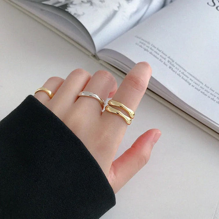 Silver Minimalist Wave Ring | Elegant Jewellery-GOLD-State of Style
