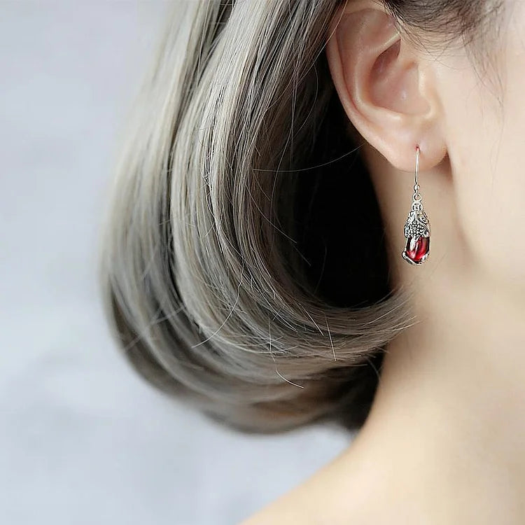 Silver Mythical Creature Earrings - Aelora-White-State of Style