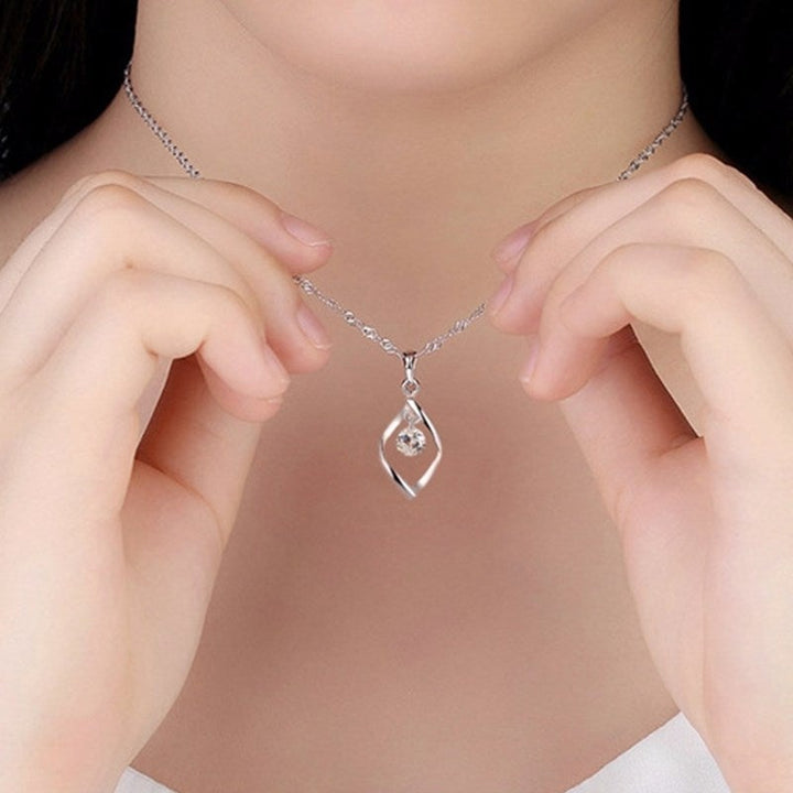 Silver Necklace with Zirconia Crystal Pendant - Elinor-State of Style